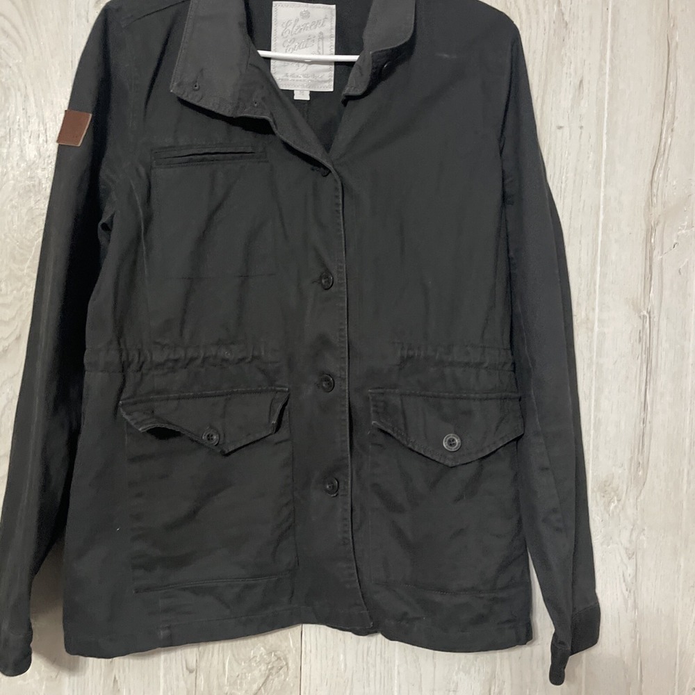 Element Coats Ladies Jacket‎ M Cotton With Drawstring Dark Blue